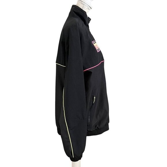 ADIDAS ORIGINALS MEN'S ADIPLORE BLACK PINK NEON ZIP UP NYLON TRACK TOP JACKET - Picture 2 of 15